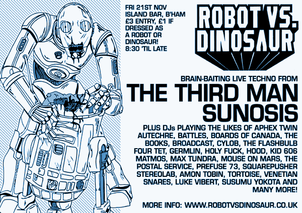Robot vs Dinosaur - Friday November 21st